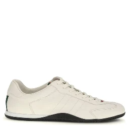 White Calf Leather Bos Taurus Low Top Sneakers