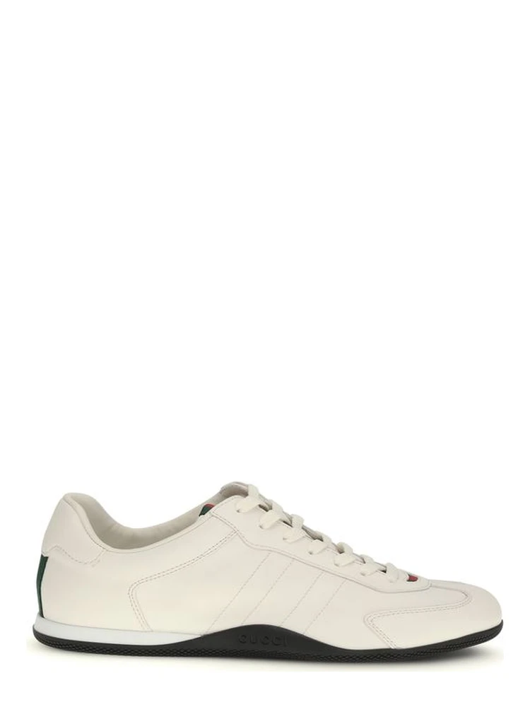 White Calf Leather Bos Taurus Low Top Sneakers