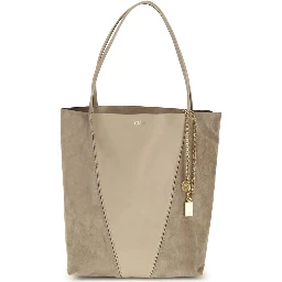 Beige Leather Shoulder Bag