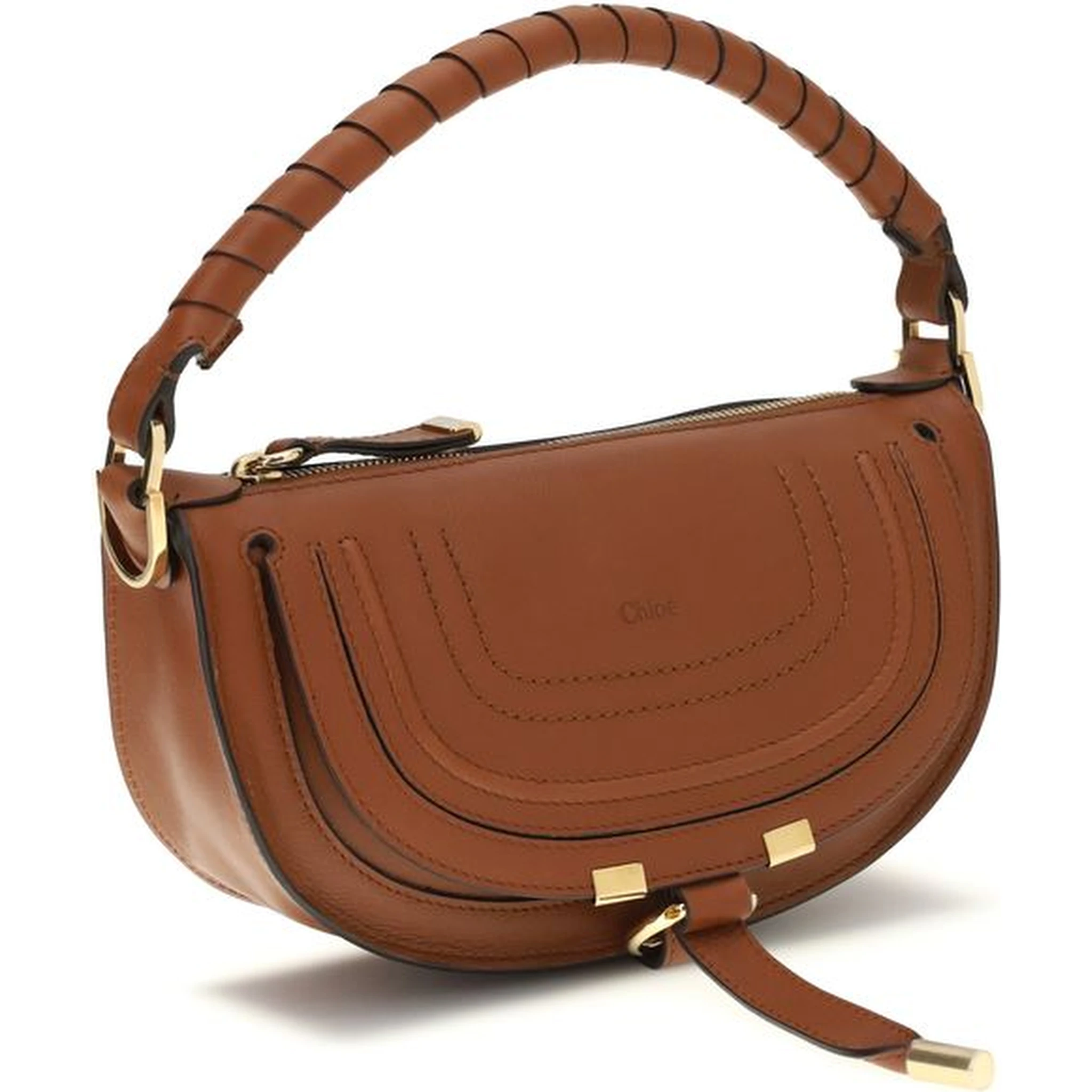 حقيبة كتف بوس توروس من جلد العجل البني