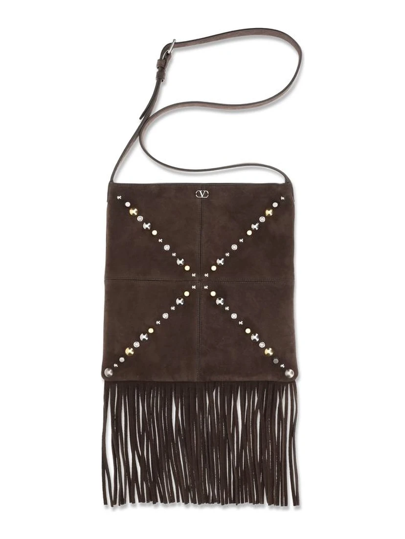 Brown Suede Leather Shoulder Bag
