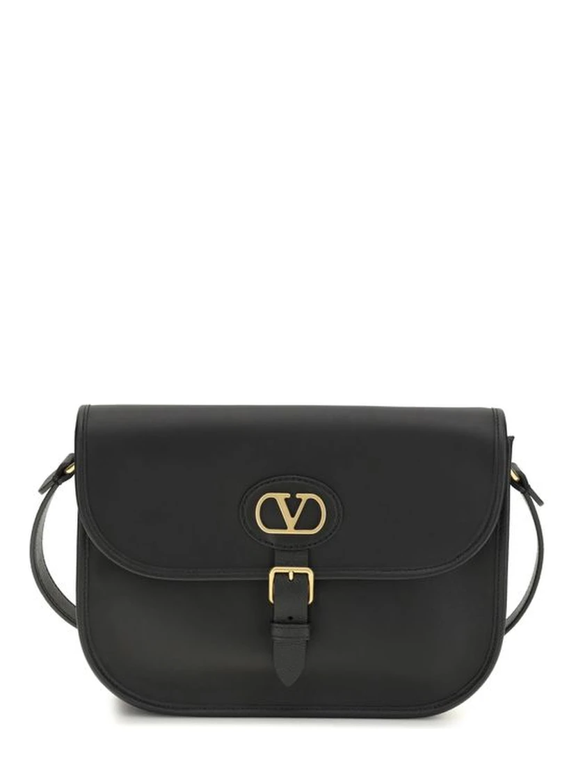 حقيبة كتف بوس توروس من جلد العجل الأسود