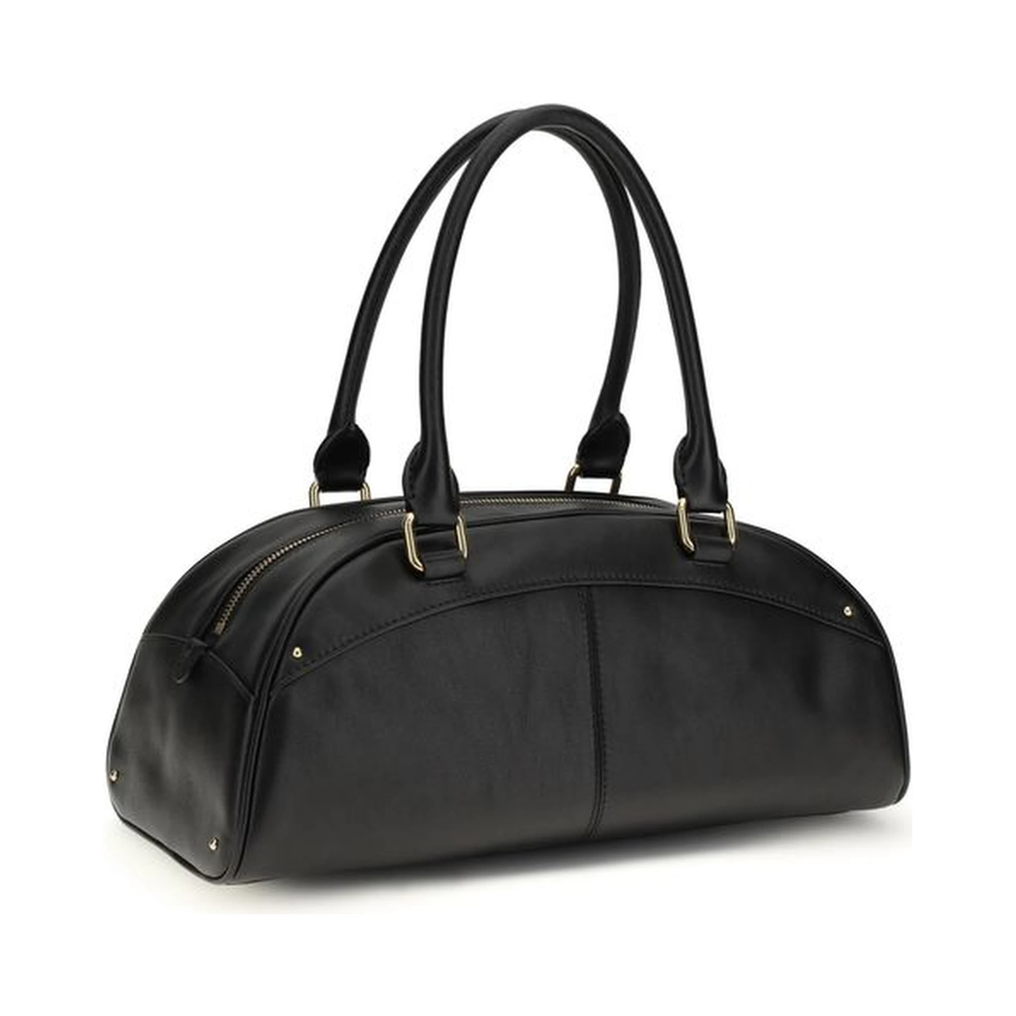 حقيبة كتف بوس توروس من جلد العجل الأسود