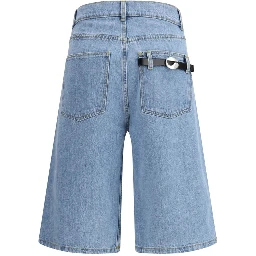 Blue Cotton Bermuda Shorts