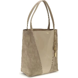Beige Leather Shoulder Bag
