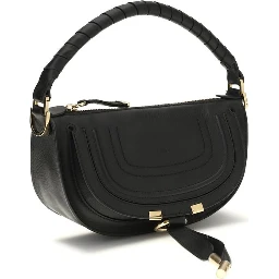 حقيبة كتف بوس توروس من جلد العجل الأسود