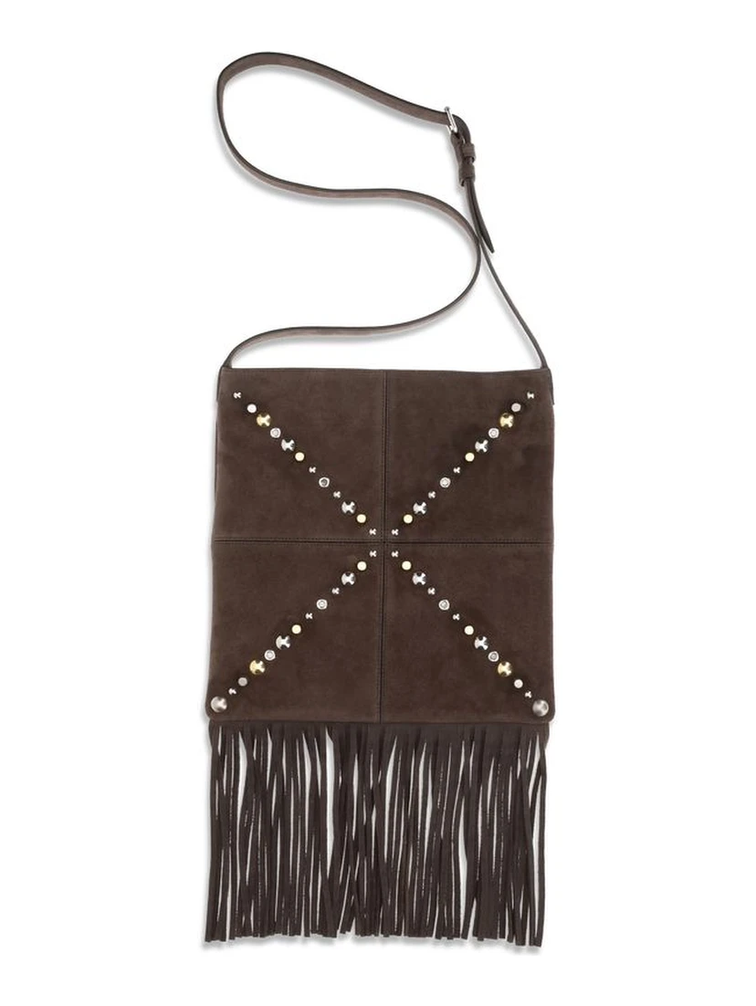 Brown Suede Leather Shoulder Bag