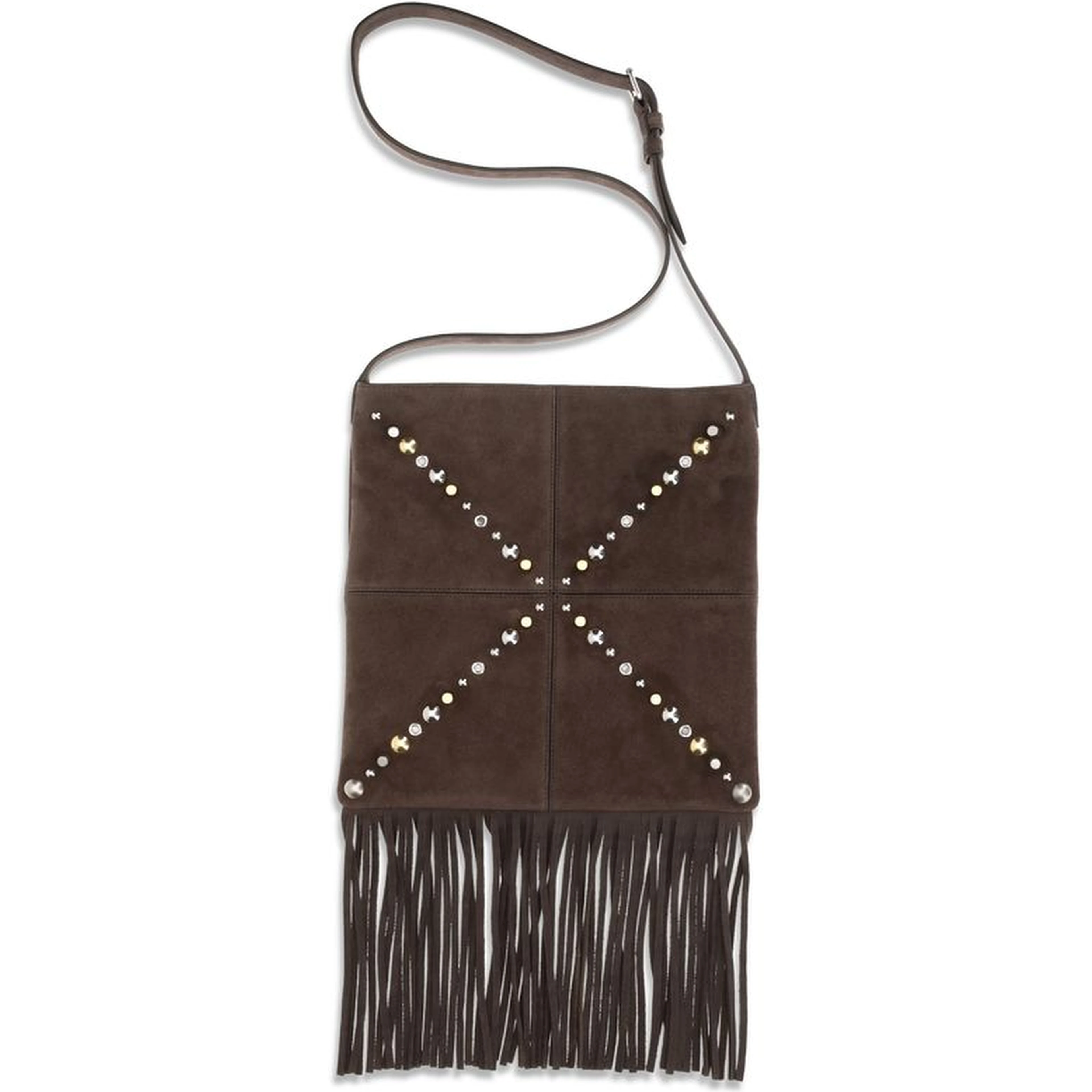 Brown Suede Leather Shoulder Bag