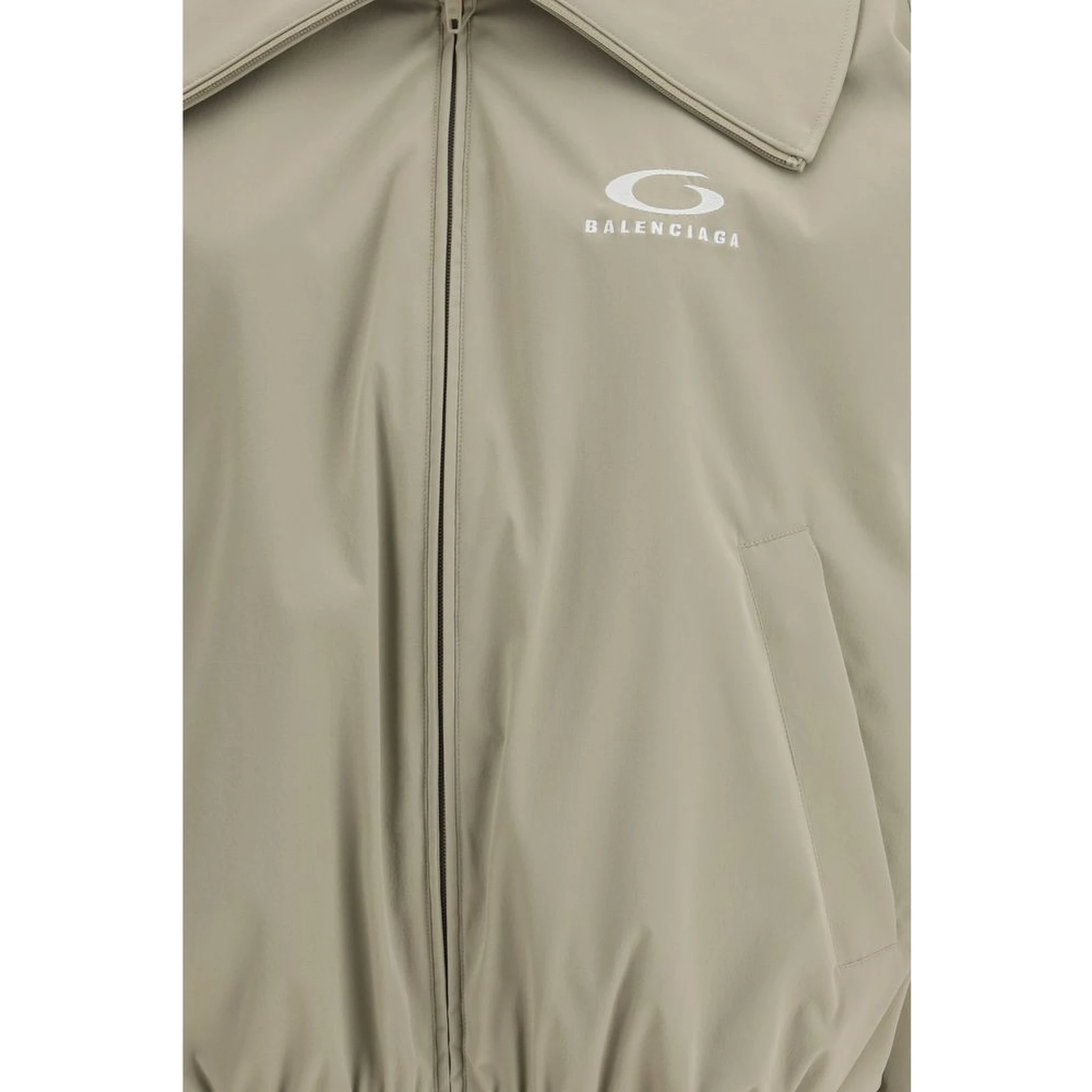 Beige Polyester Jackets And Coat