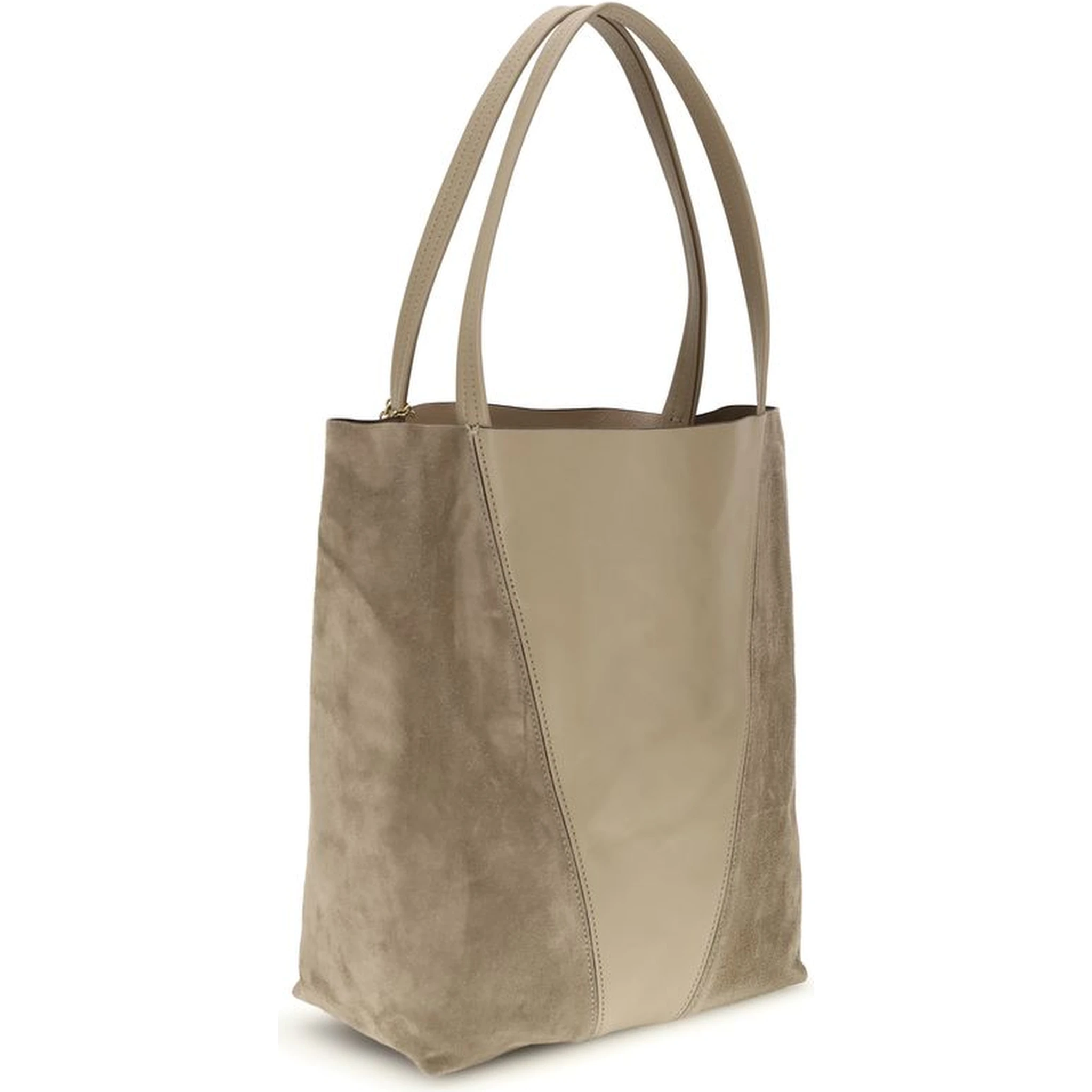 Beige Leather Shoulder Bag