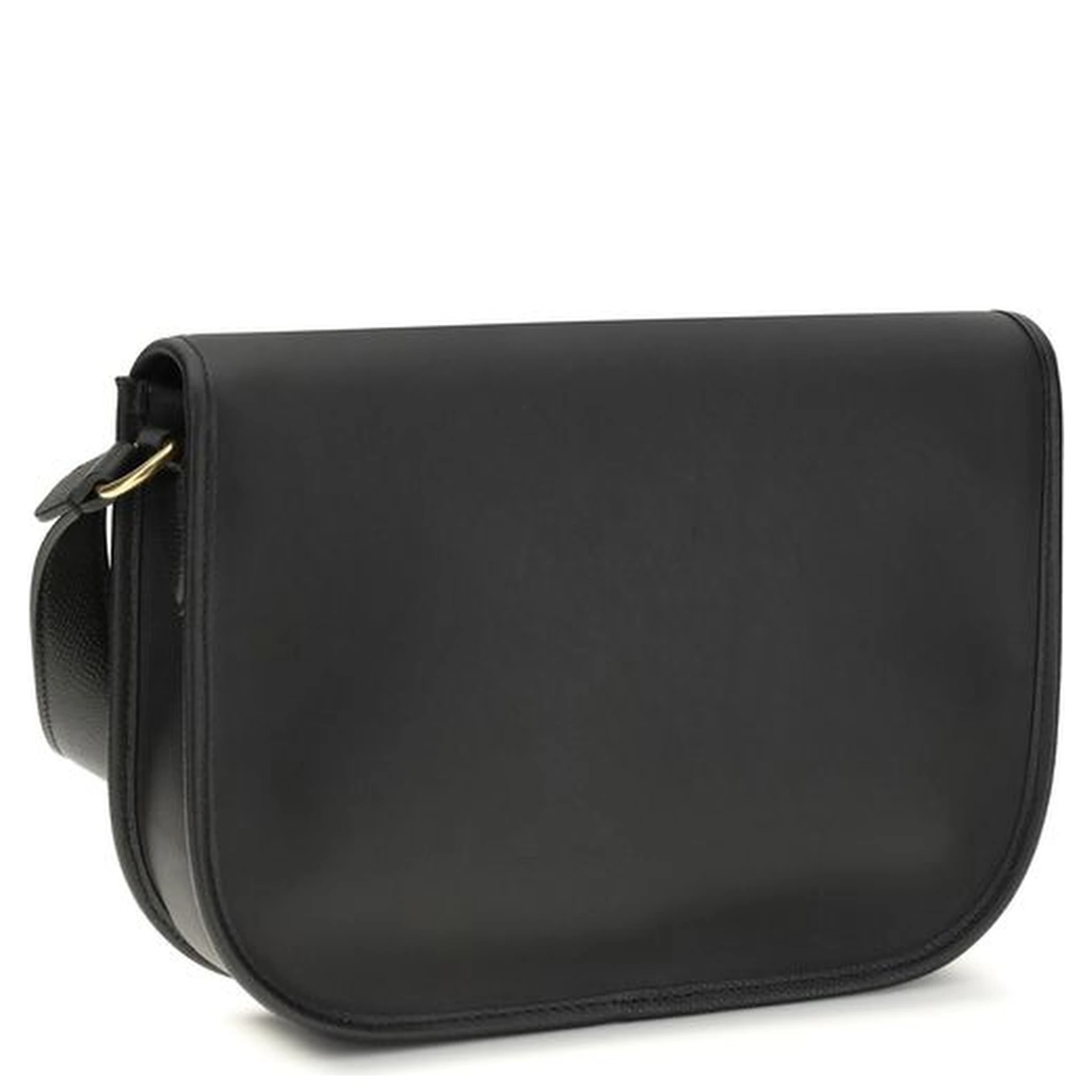 حقيبة كتف بوس توروس من جلد العجل الأسود