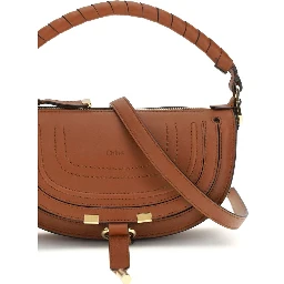 حقيبة كتف بوس توروس من جلد العجل البني