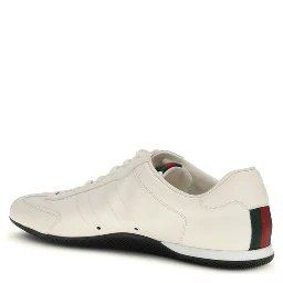 White Calf Leather Bos Taurus Low Top Sneakers