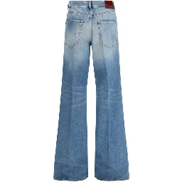 Light Blue Cotton Flared Jeans