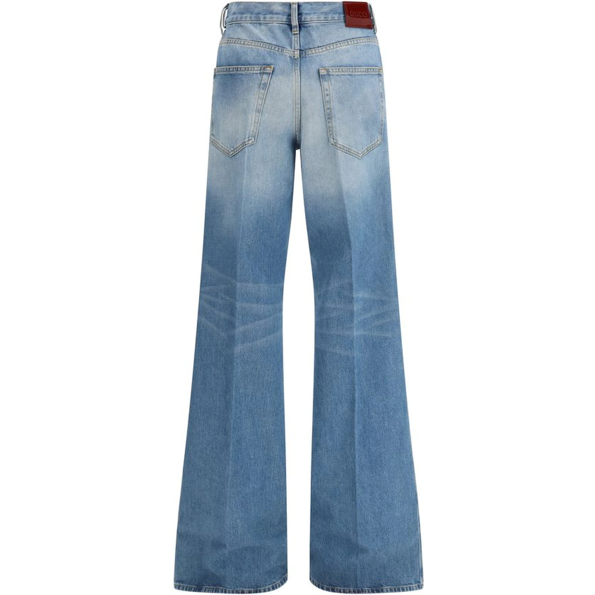 Light Blue Cotton Flared Jeans