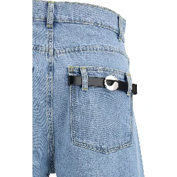 Blue Cotton Bermuda Shorts