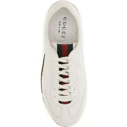 White Calf Leather Bos Taurus Low Top Sneakers