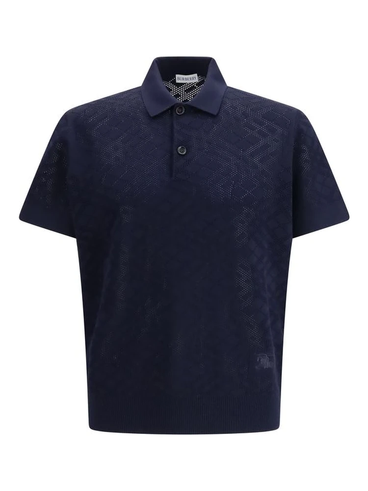 Blue Wool Polo Shirt