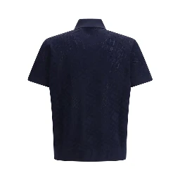 Blue Wool Polo Shirt