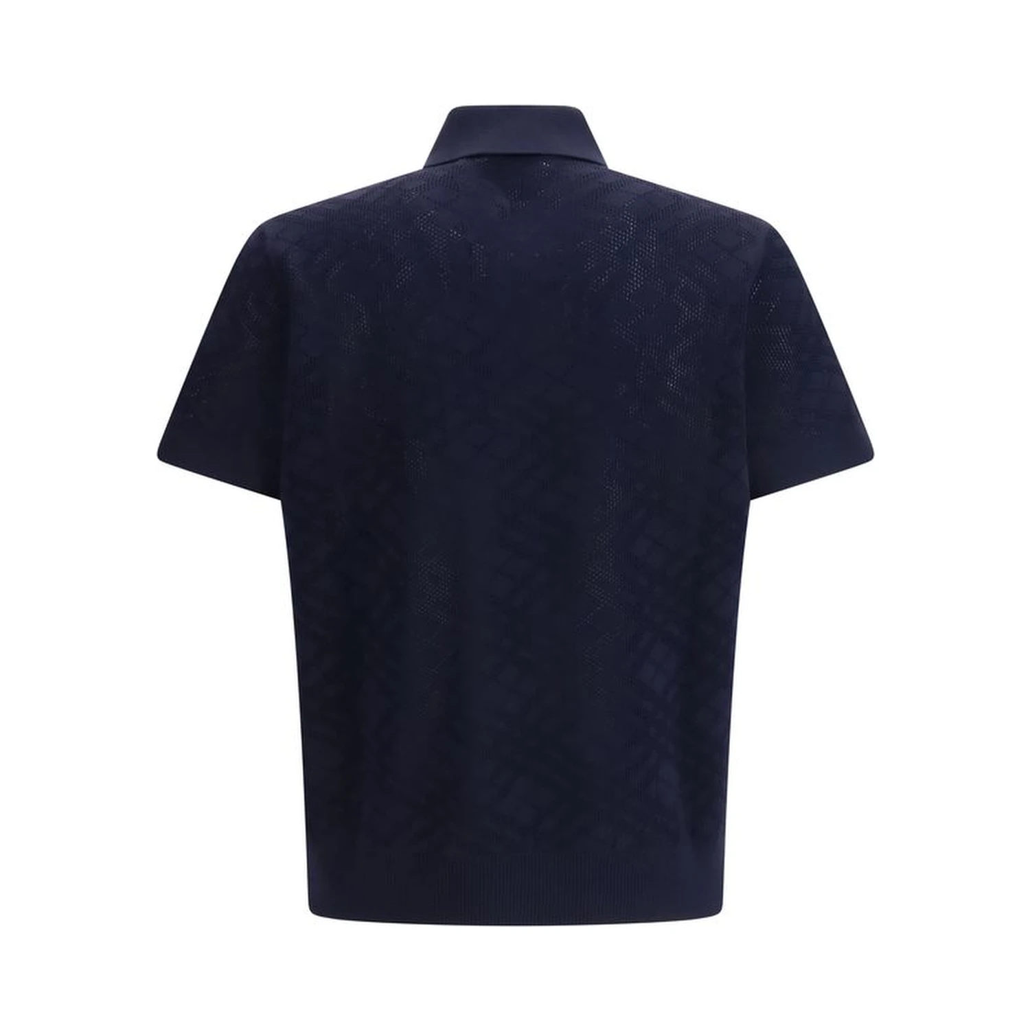 Blue Wool Polo Shirt