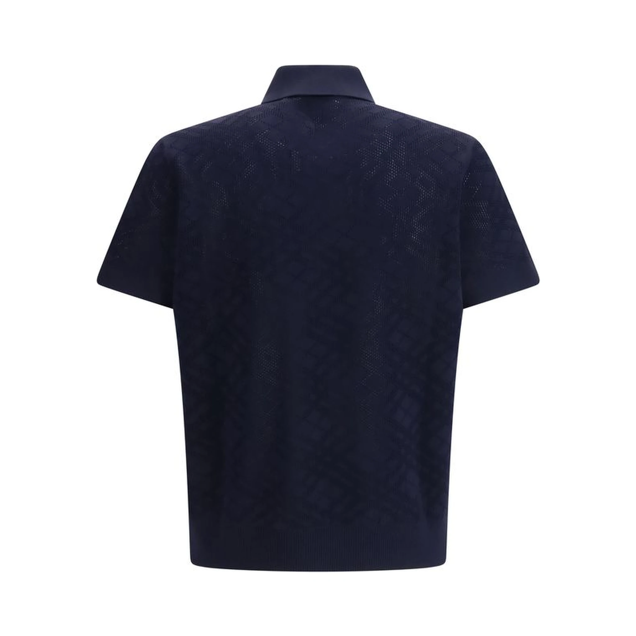 Blue Wool Polo Shirt