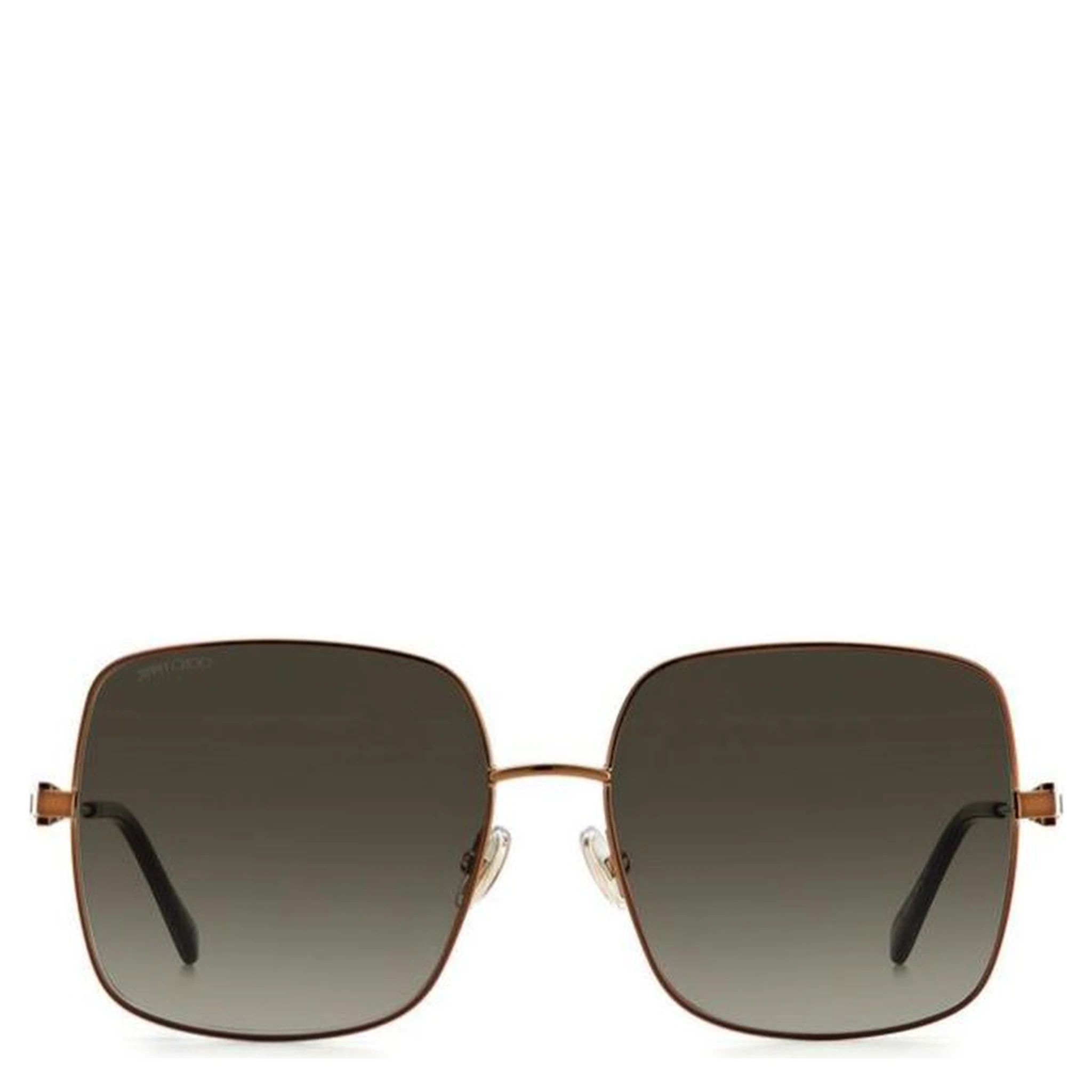 نظارات شمسية معدنية بنية اللون