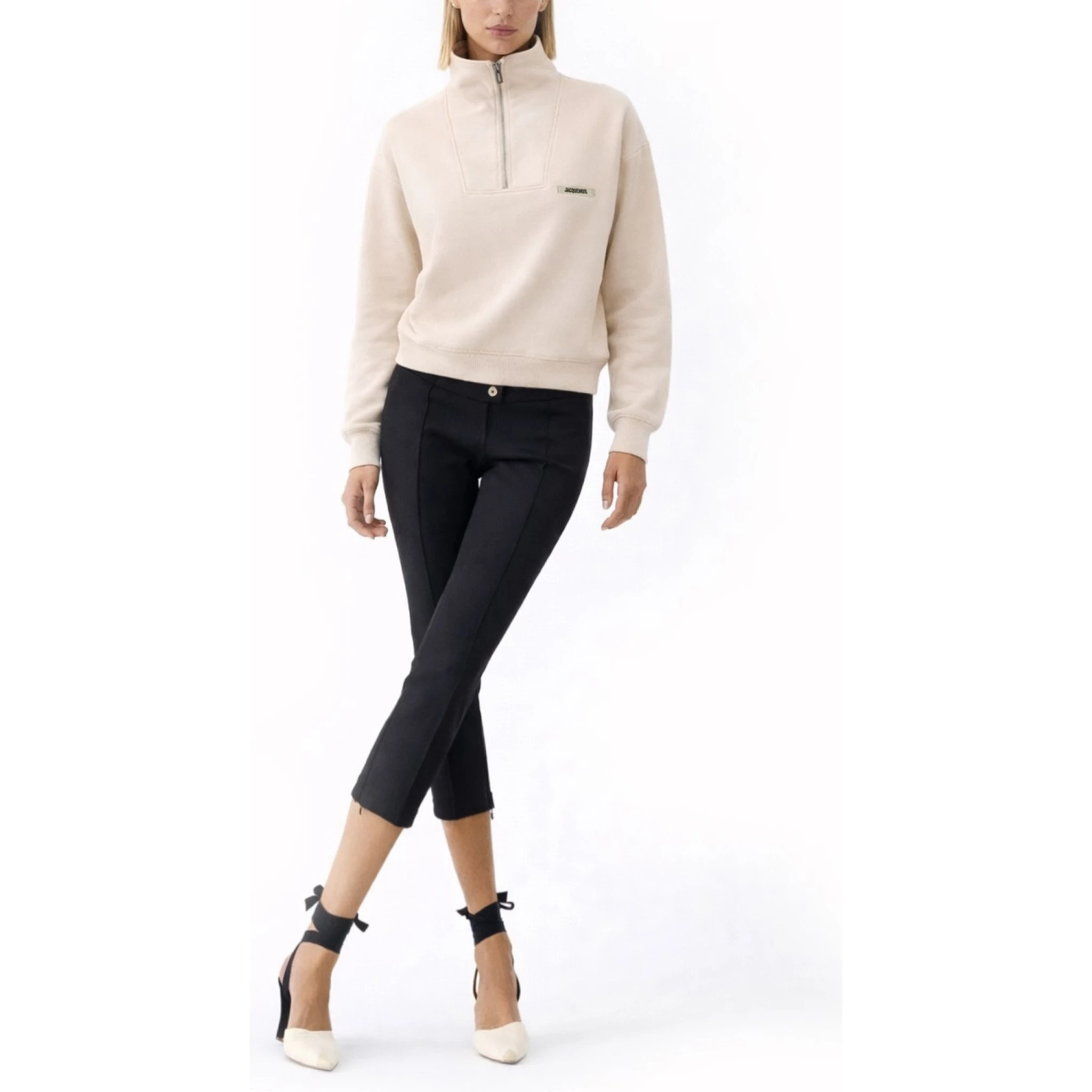 GROSGRAIN SWEATSHIRT WITH TURTLENECK