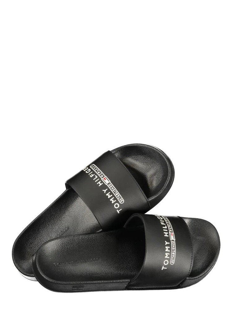 Black Polyurethane Men Slipper