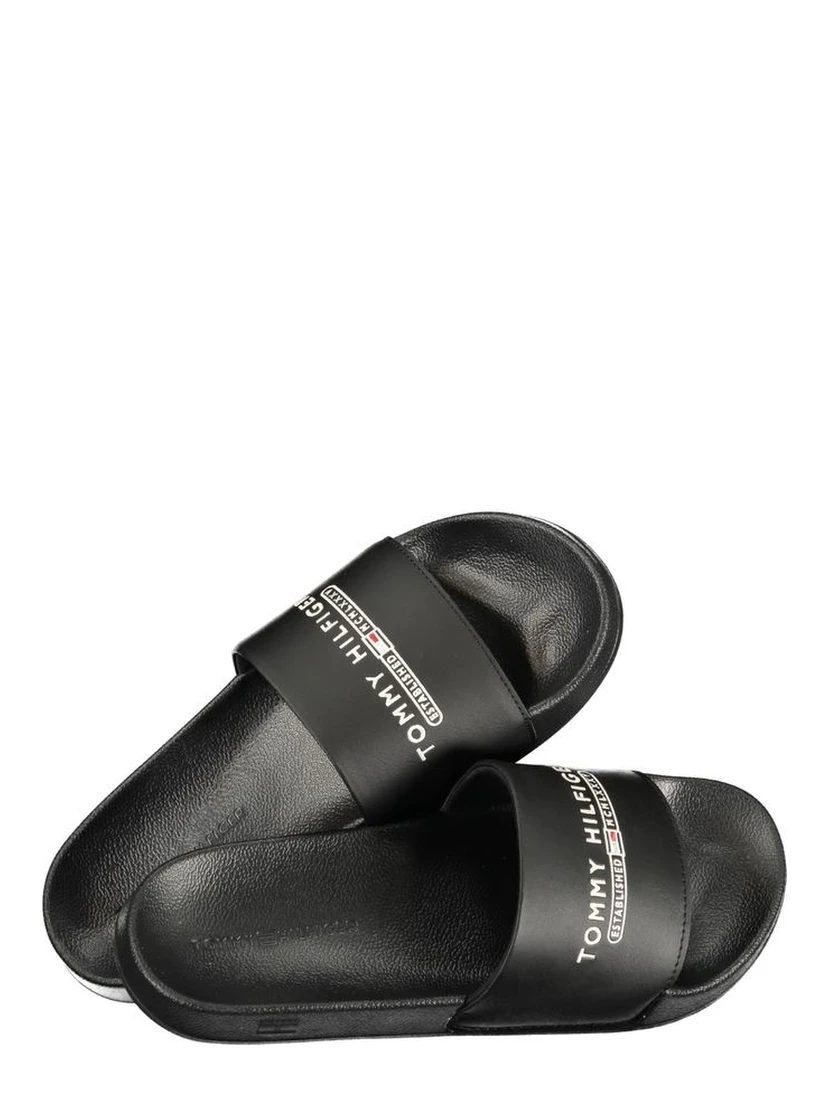 Black Polyurethane Men Slipper