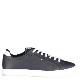 Blue Polyurethane Men Sneaker
