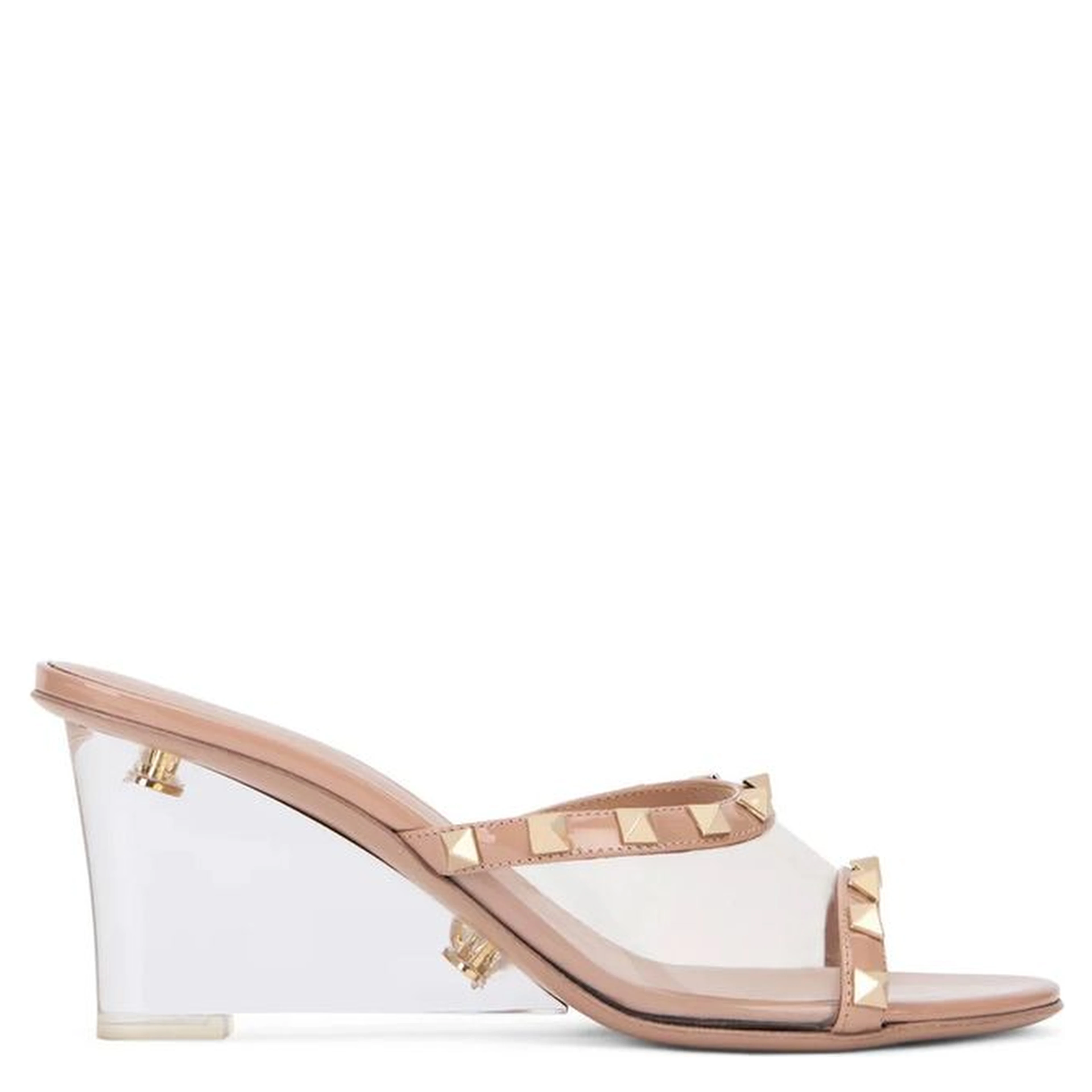 Beige Leather Mules
