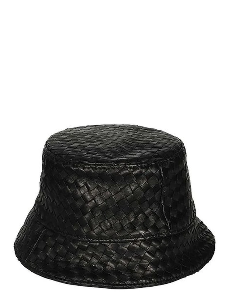 Black Lamb Leather Bucket Hat