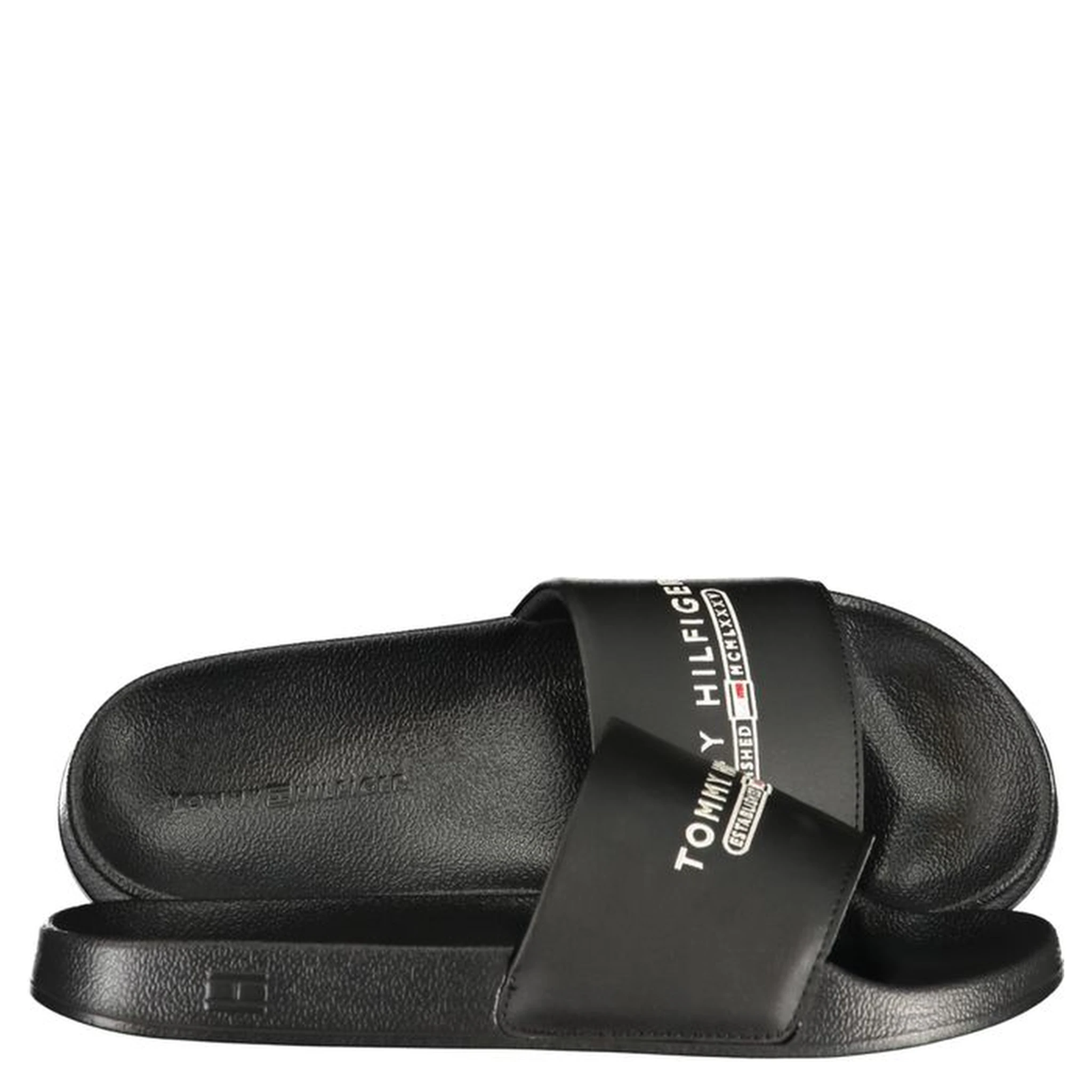 Black Polyurethane Men Slipper