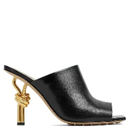 Black Lamb Leather Mules