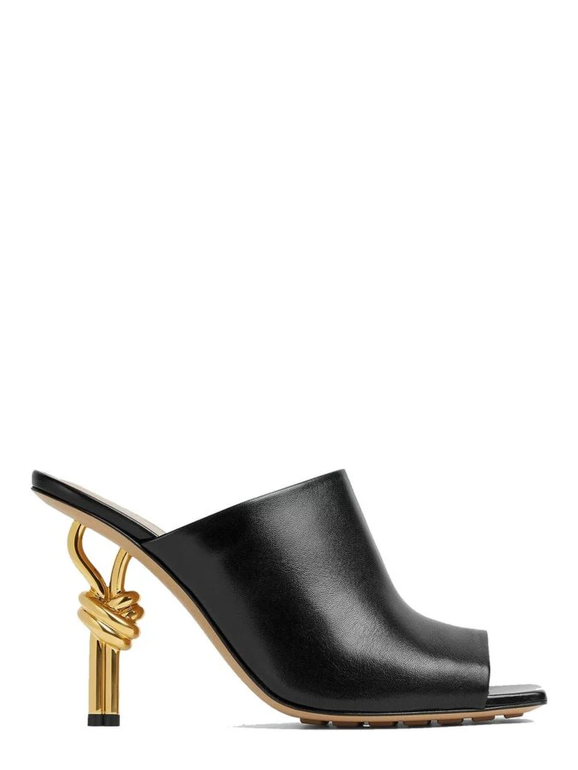 Black Lamb Leather Mules