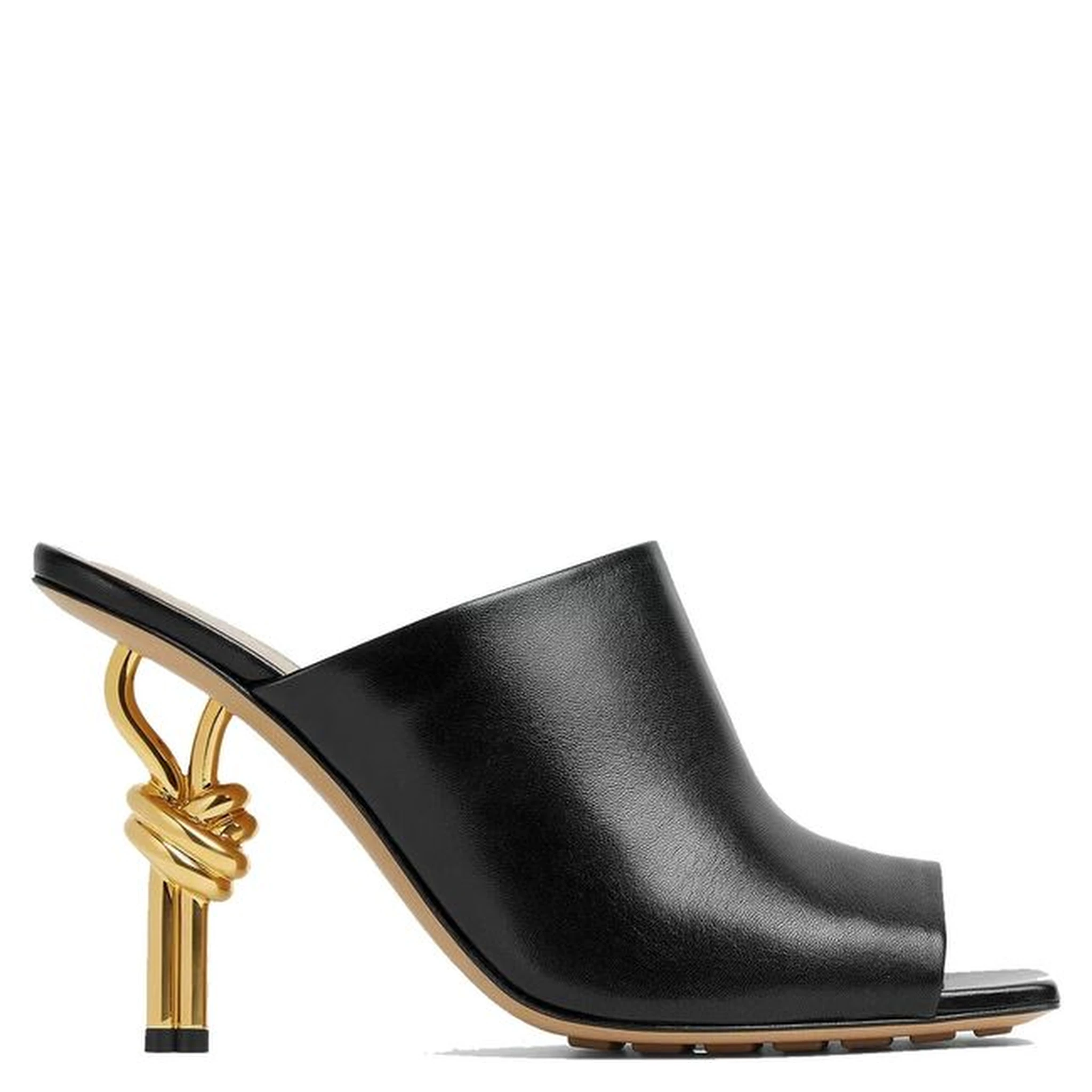 Black Lamb Leather Mules