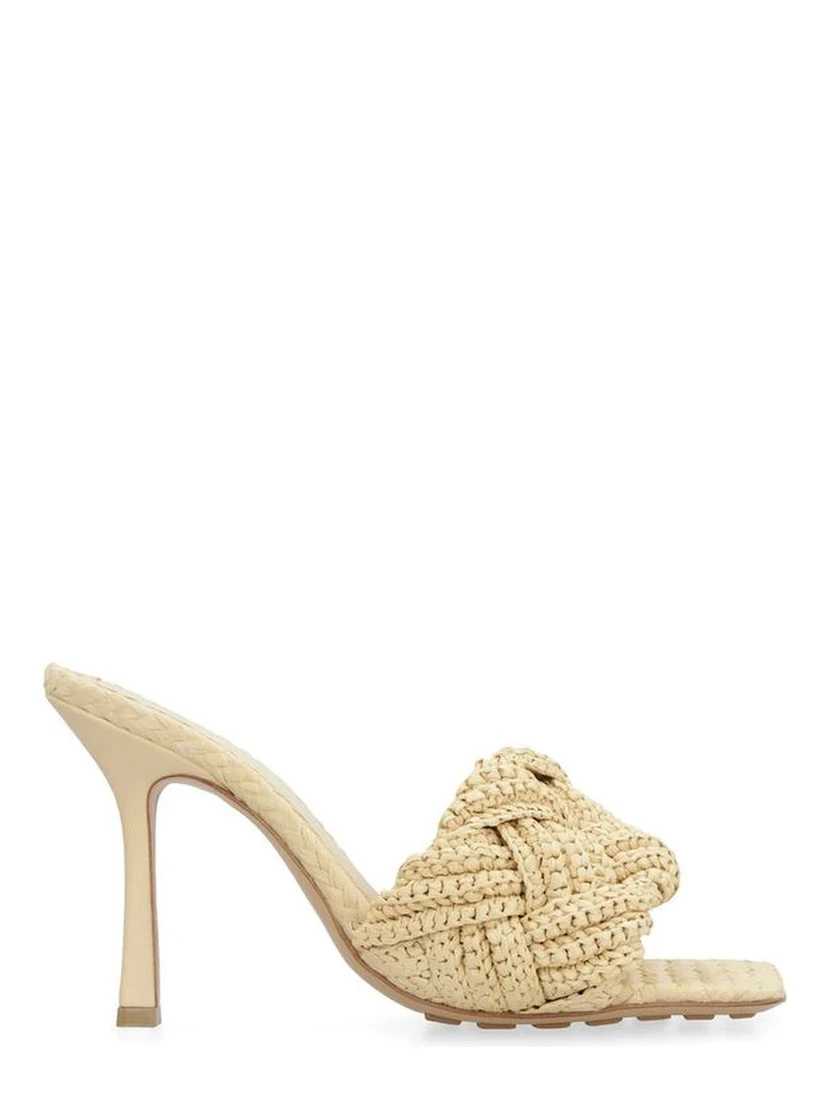 Beige Raffia Mules