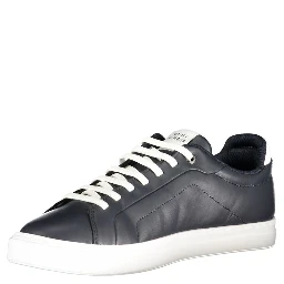 Blue Polyurethane Men Sneaker