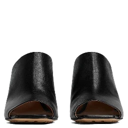 Black Lamb Leather Mules