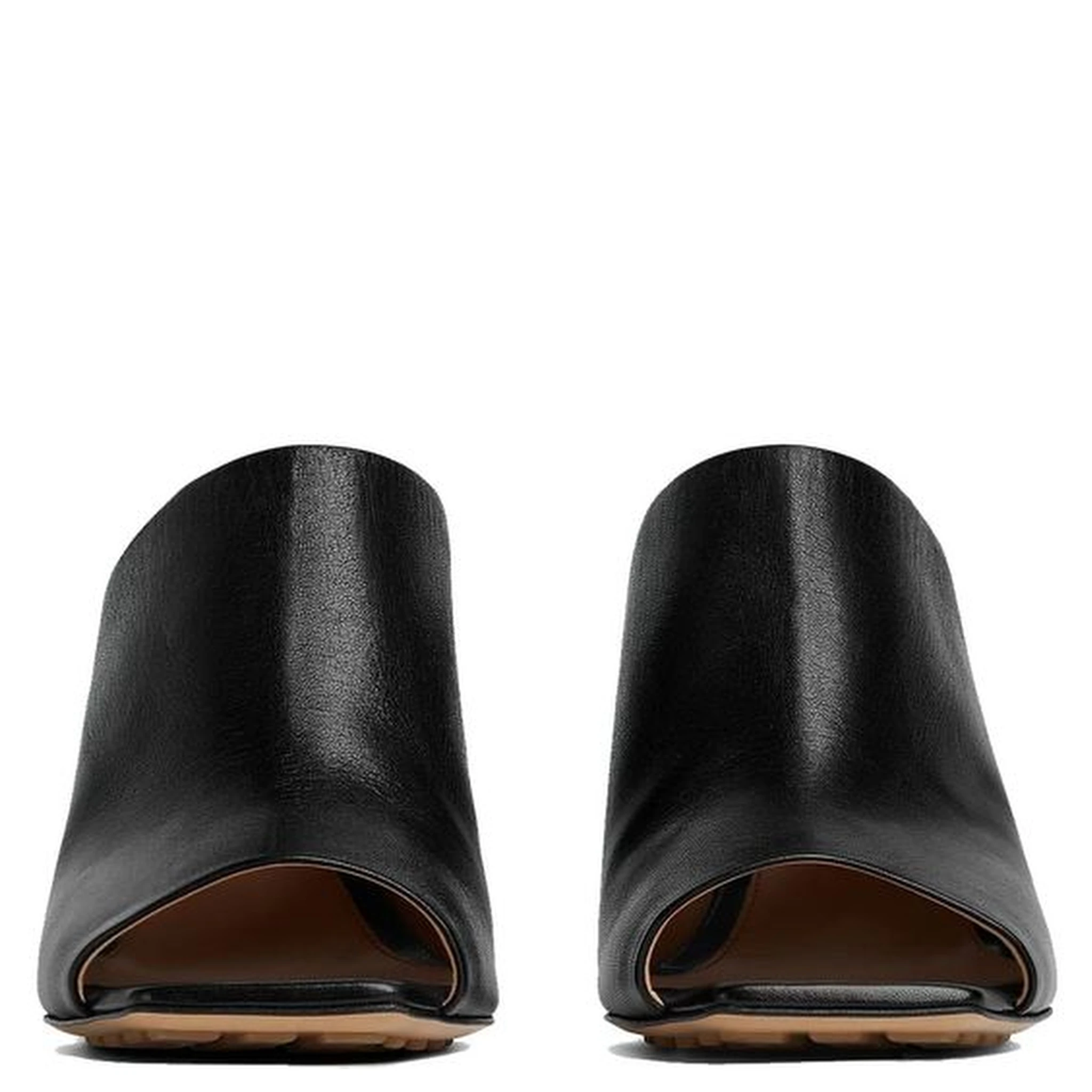 Black Lamb Leather Mules