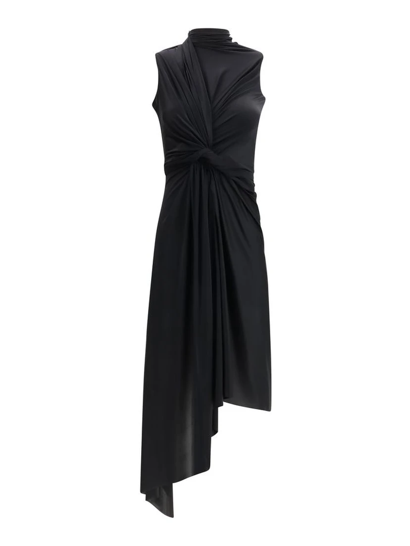 Black Polyamide Casual Dress