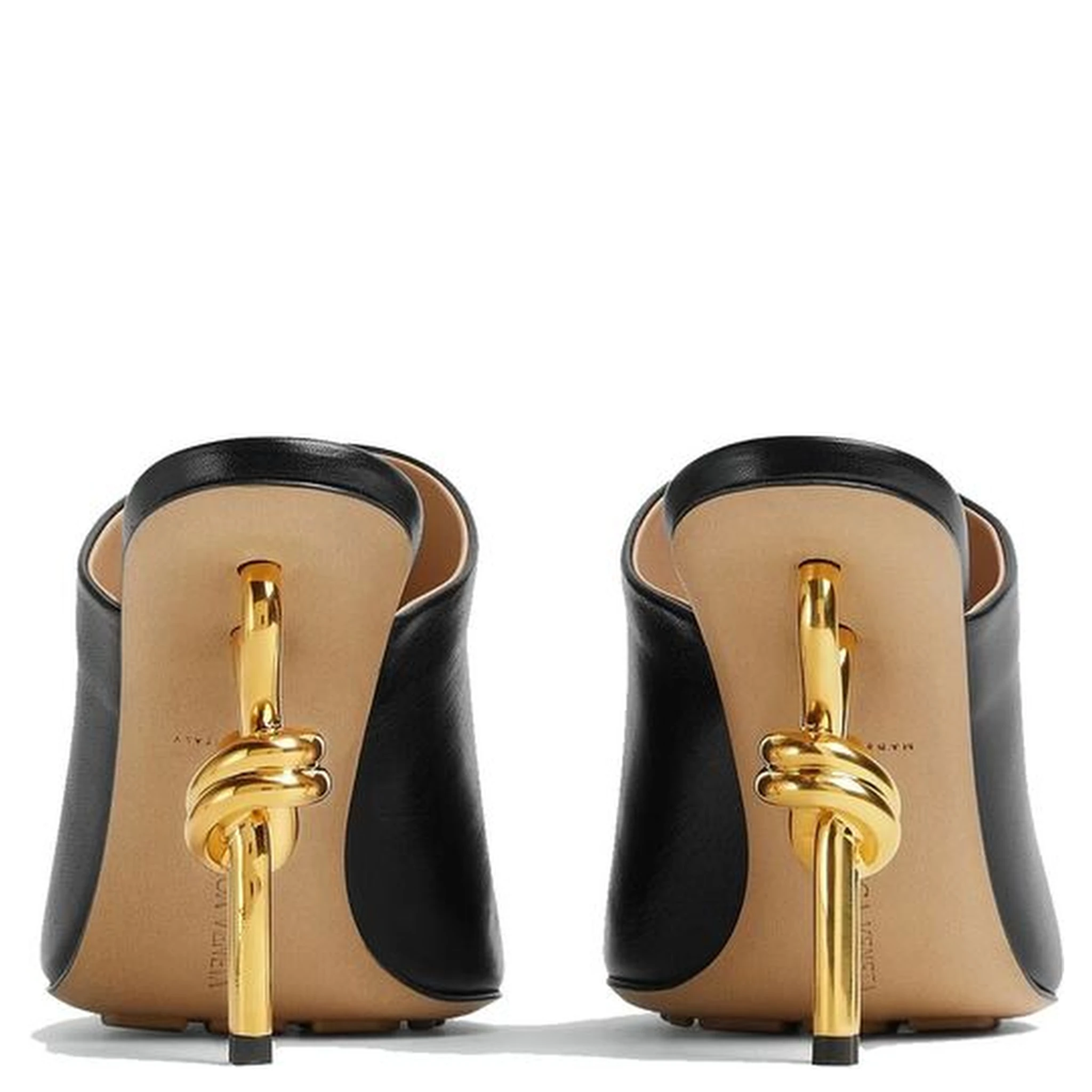 Black Lamb Leather Mules