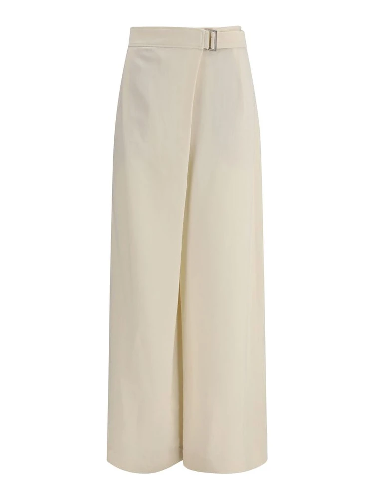Cream Viscose Casual Pants