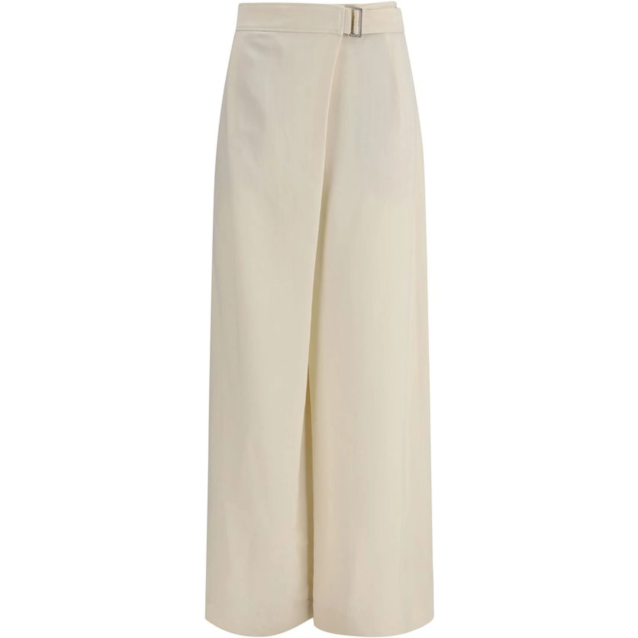 Cream Viscose Casual Pants