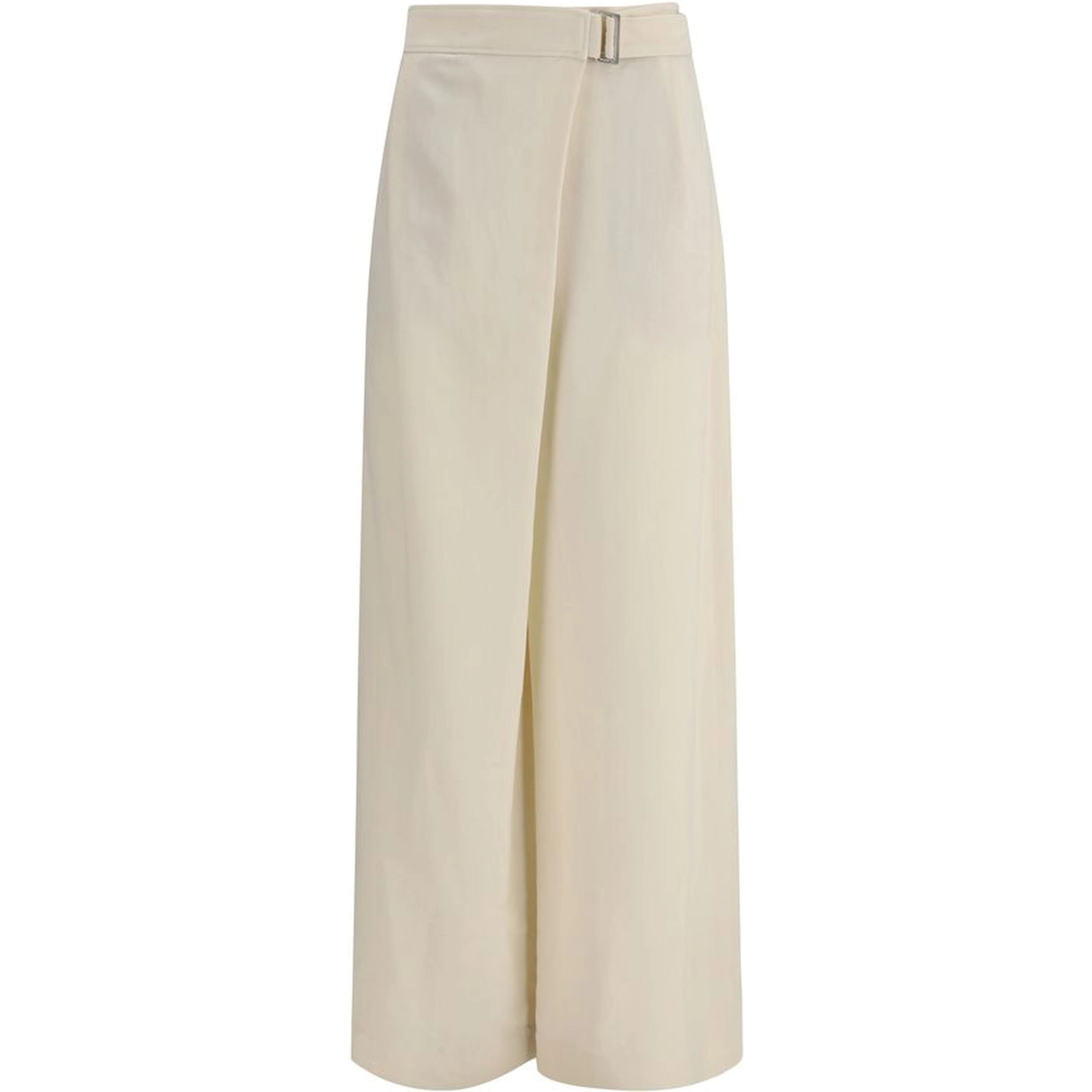 Cream Viscose Casual Pants