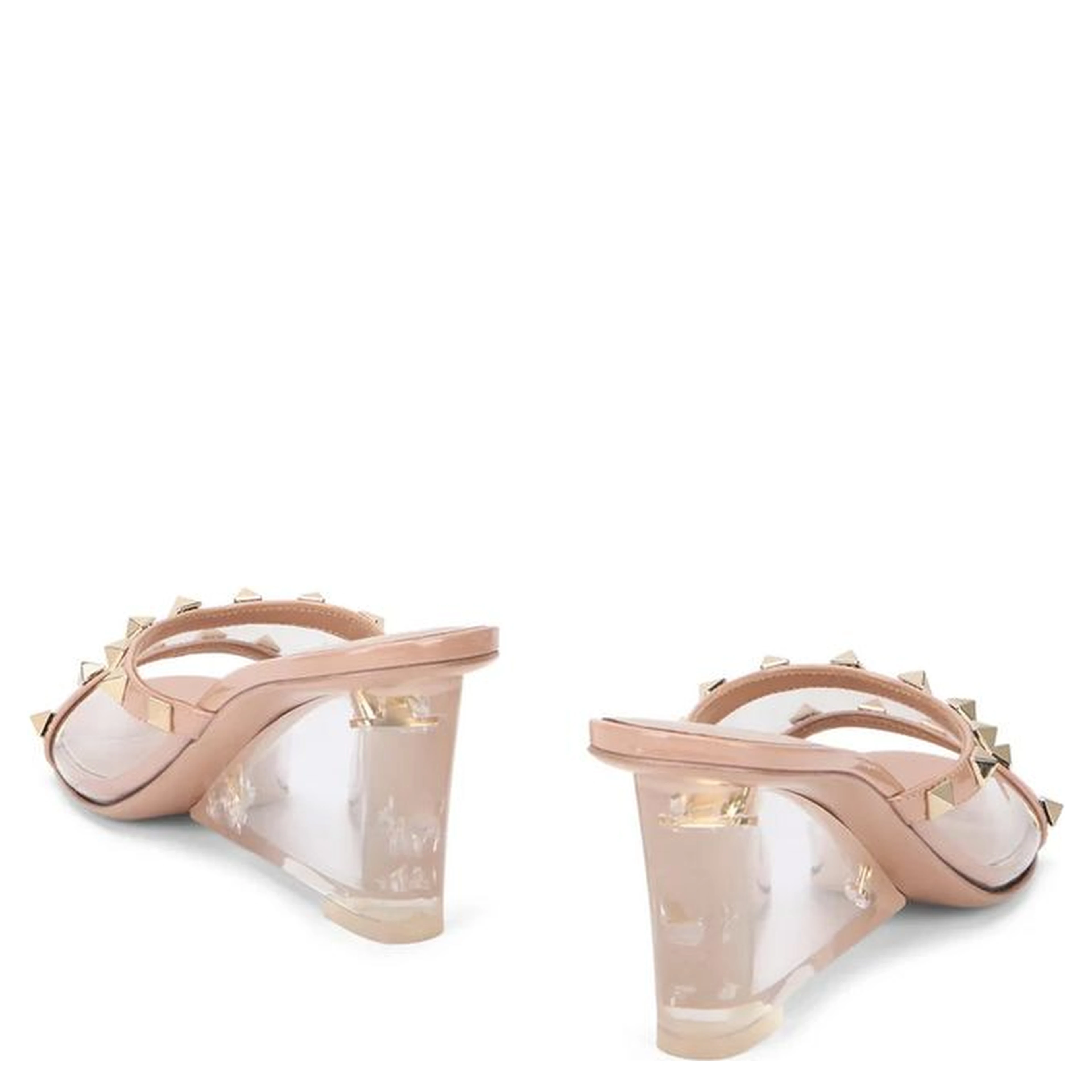 Beige Leather Mules