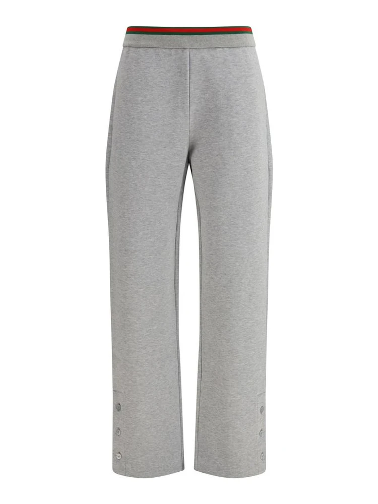 Gray Cotton Casual Pants