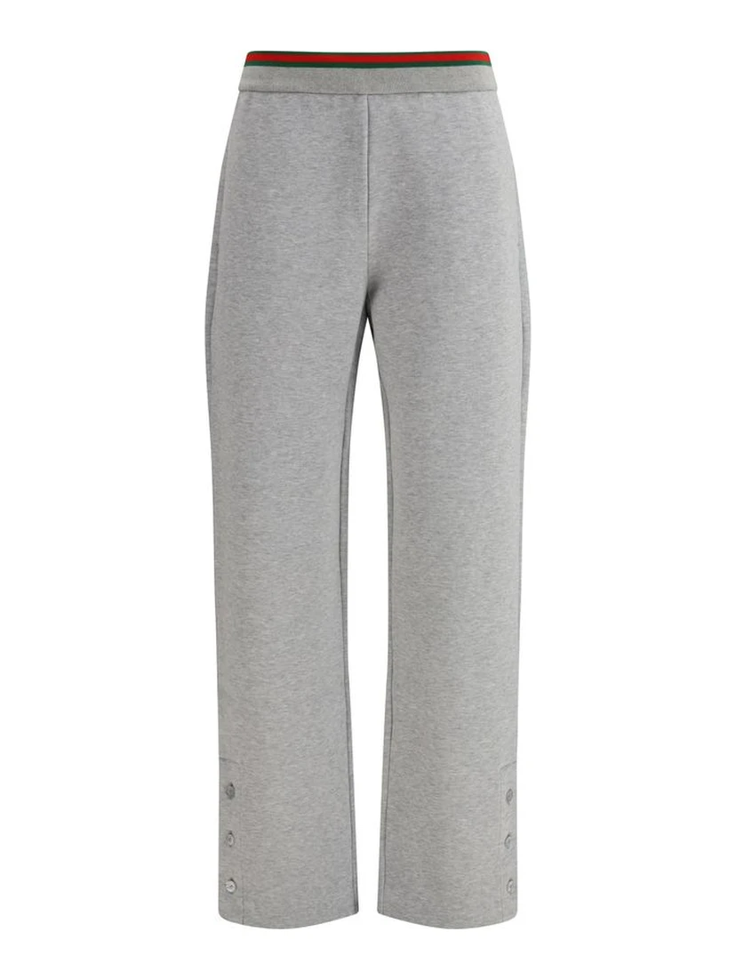Gray Cotton Casual Pants