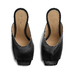 Black Lamb Leather Mules
