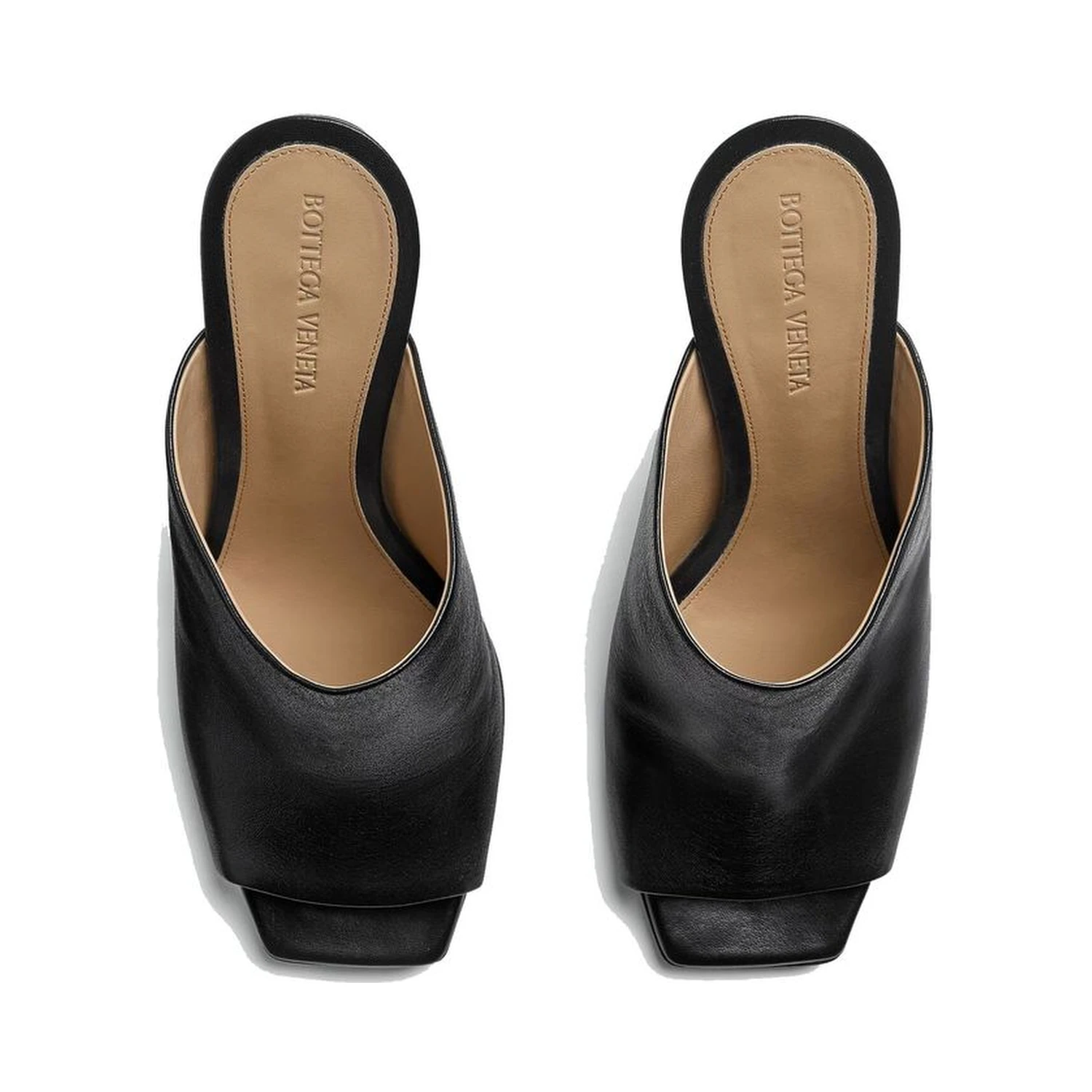 Black Lamb Leather Mules